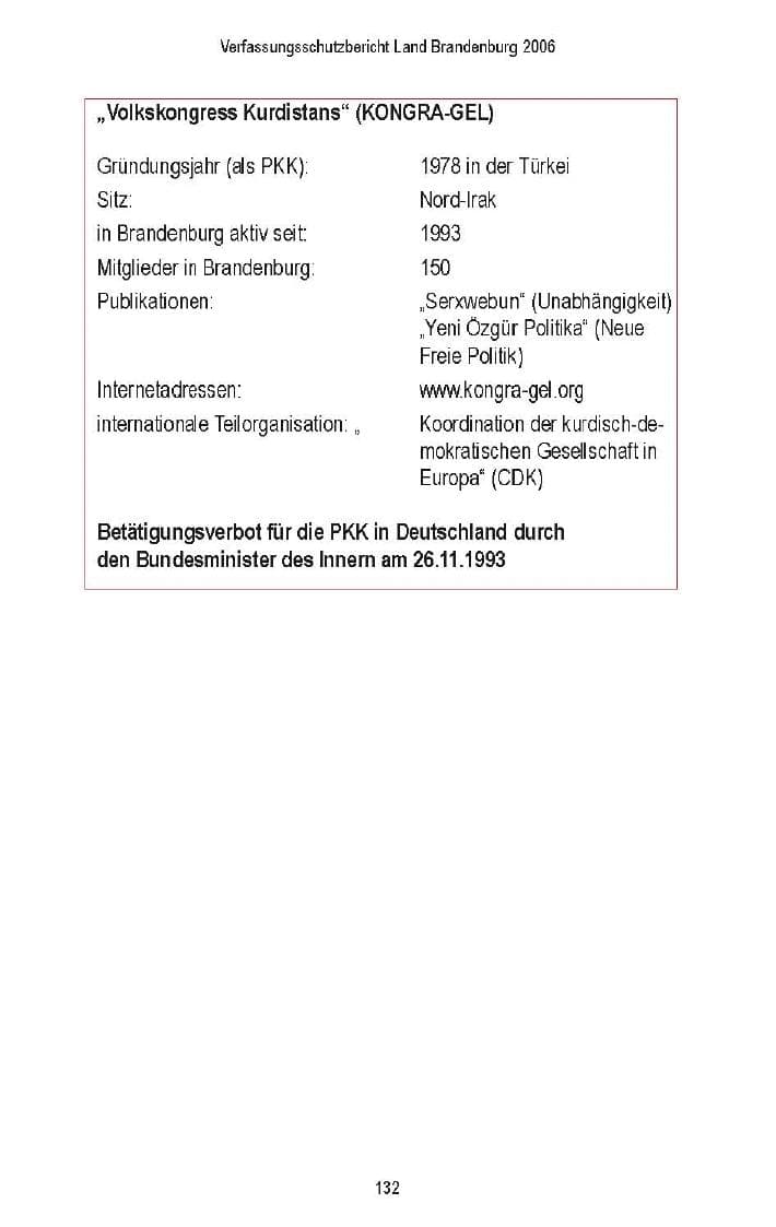 Seite 123 des Verfassungsschutzbericht 2006 Brandenburg