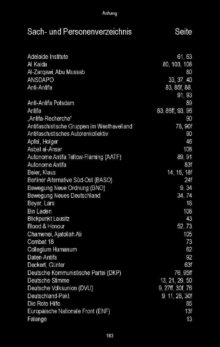 Seite 124 des Verfassungsschutzbericht 2006 Brandenburg