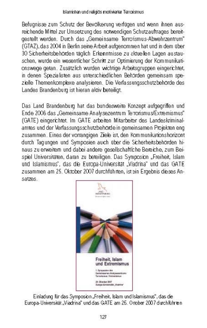 Seite 127 des Verfassungsschutzbericht 2007 Brandenburg
