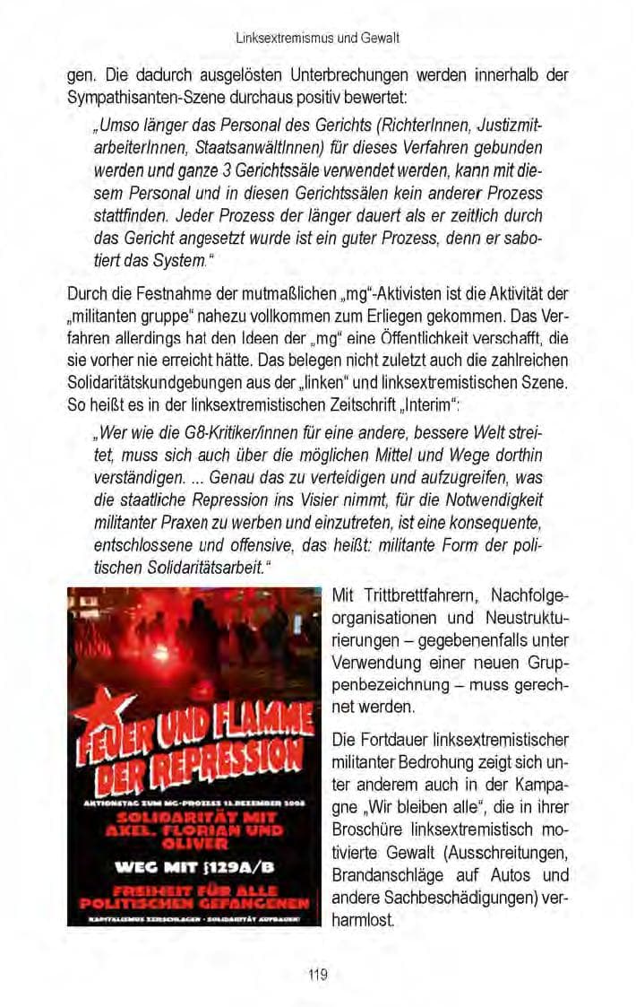 Seite 121 des Verfassungsschutzbericht 2008 Brandenburg