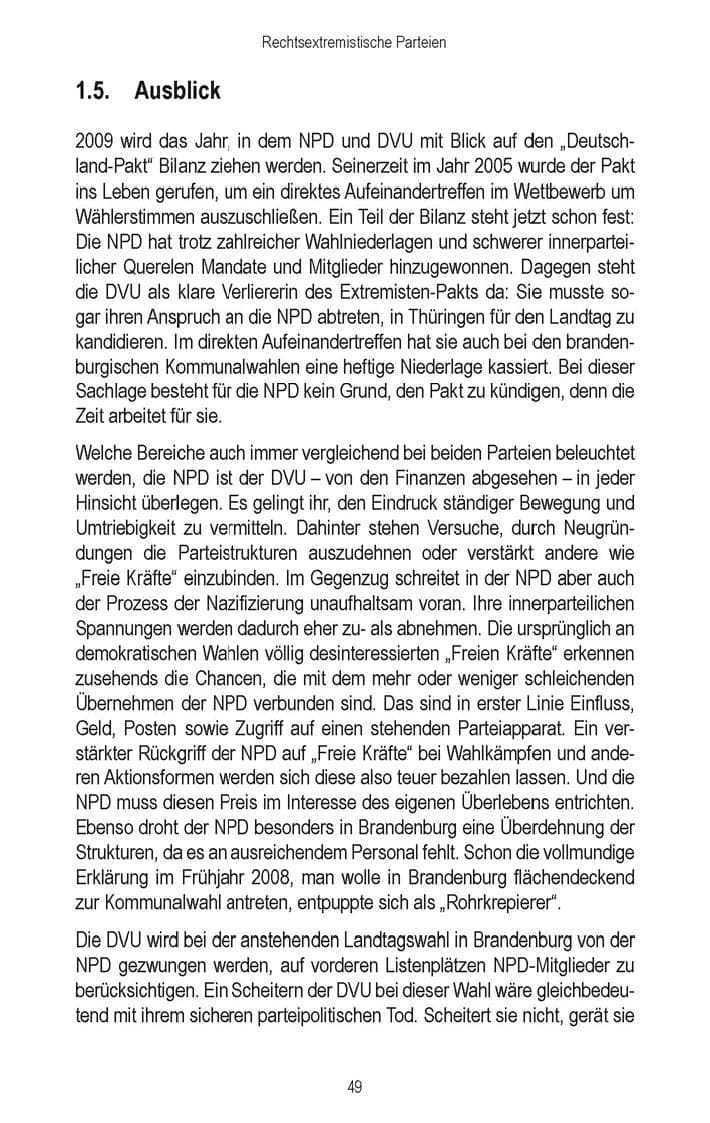 Seite 51 des Verfassungsschutzbericht 2008 Brandenburg