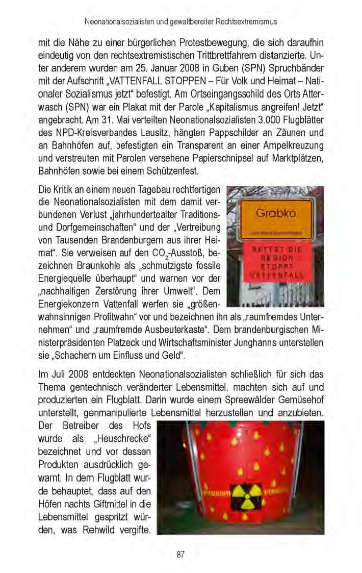 Seite 89 des Verfassungsschutzbericht 2008 Brandenburg
