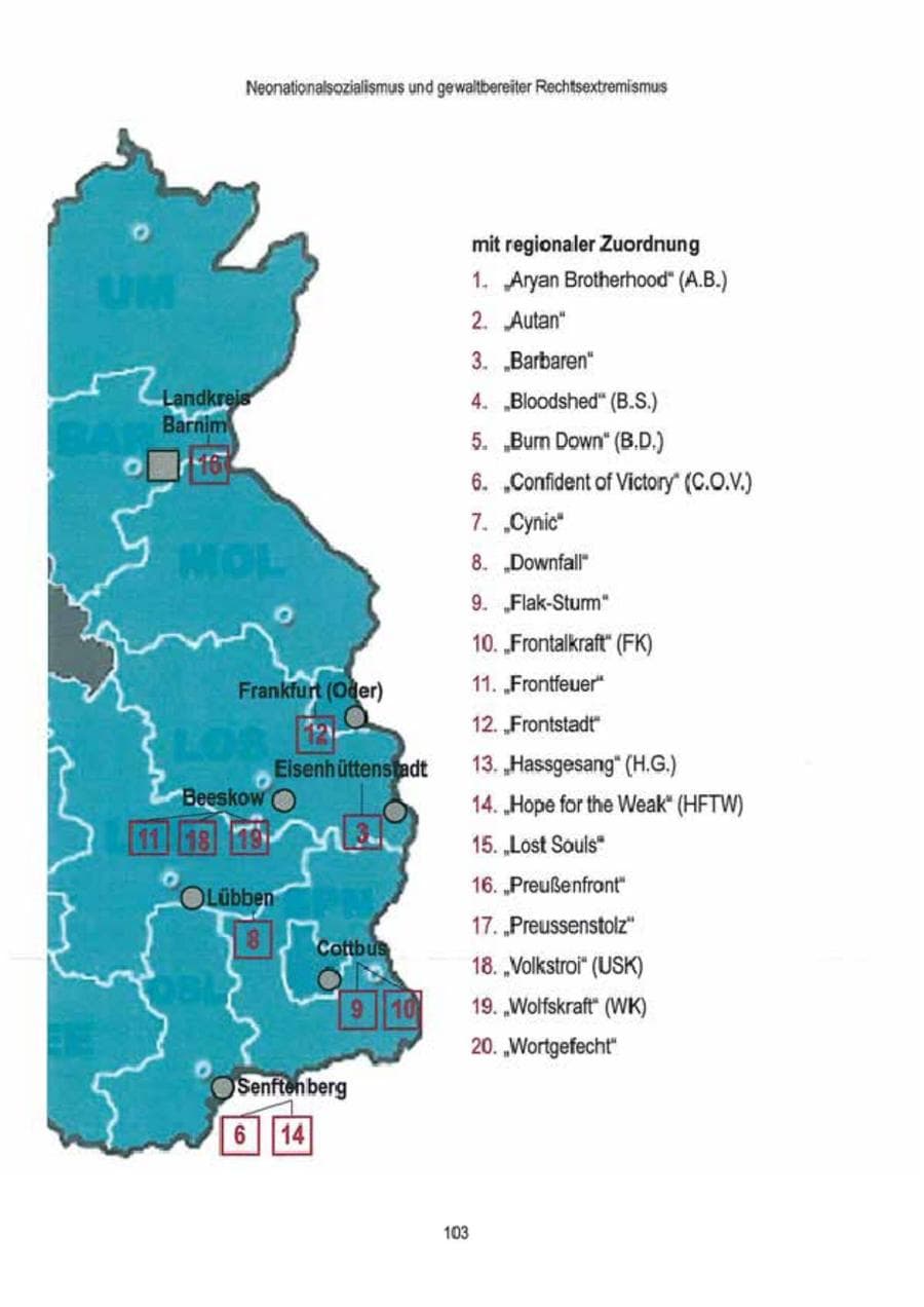 Seite 105 des Verfassungsschutzbericht 2009 Brandenburg