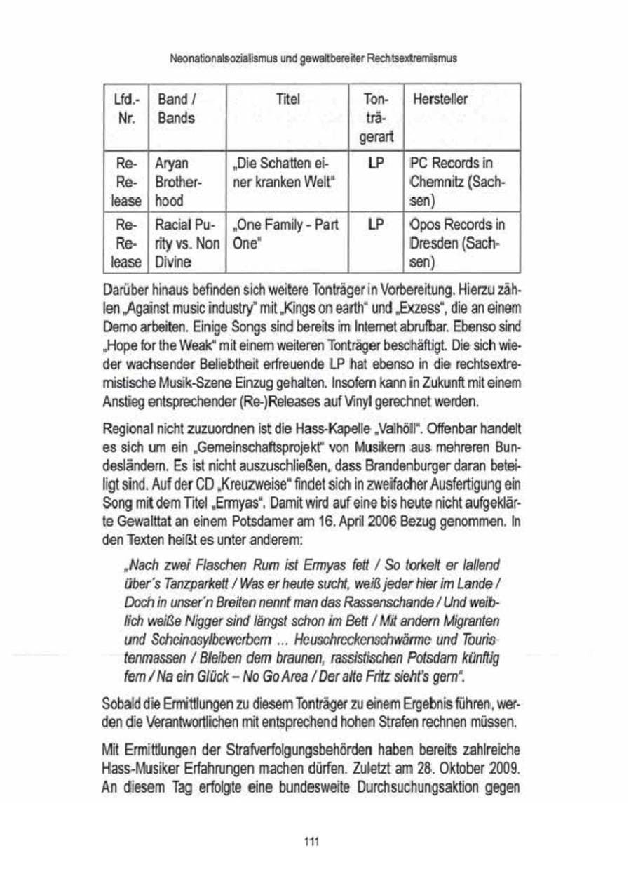 Seite 113 des Verfassungsschutzbericht 2009 Brandenburg