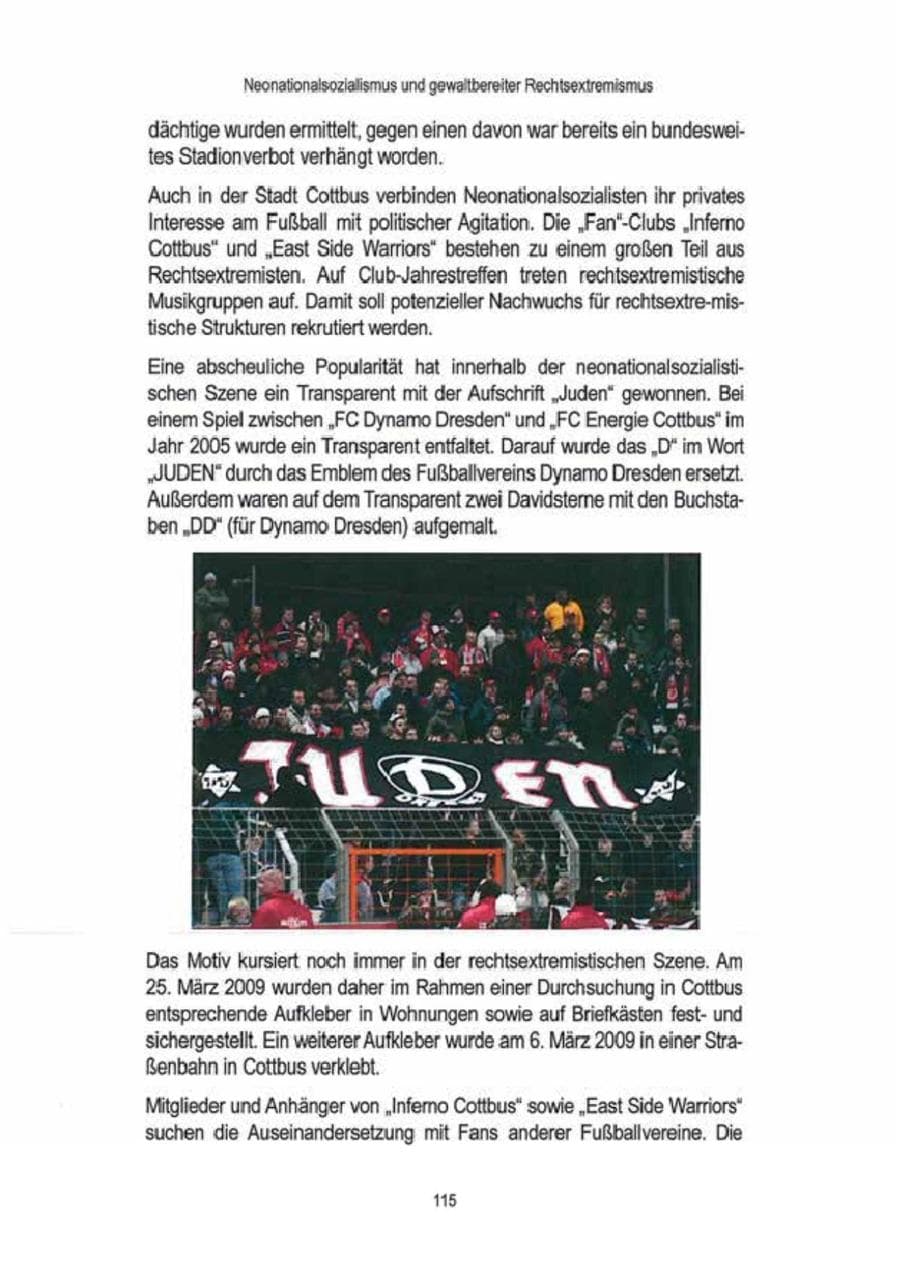 Seite 117 des Verfassungsschutzbericht 2009 Brandenburg