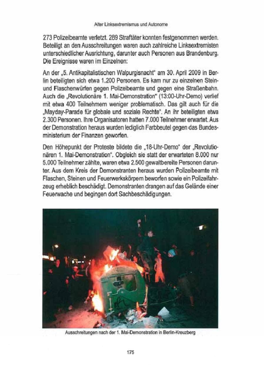 Seite 177 des Verfassungsschutzbericht 2009 Brandenburg