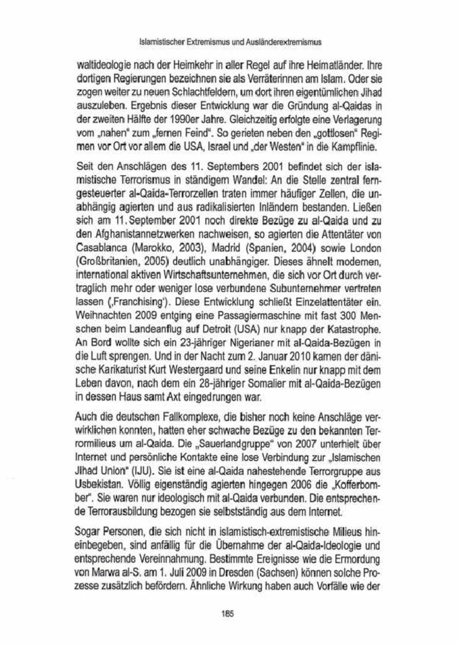 Seite 187 des Verfassungsschutzbericht 2009 Brandenburg