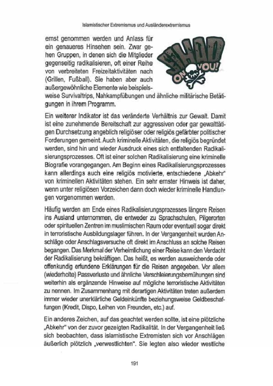 Seite 193 des Verfassungsschutzbericht 2009 Brandenburg