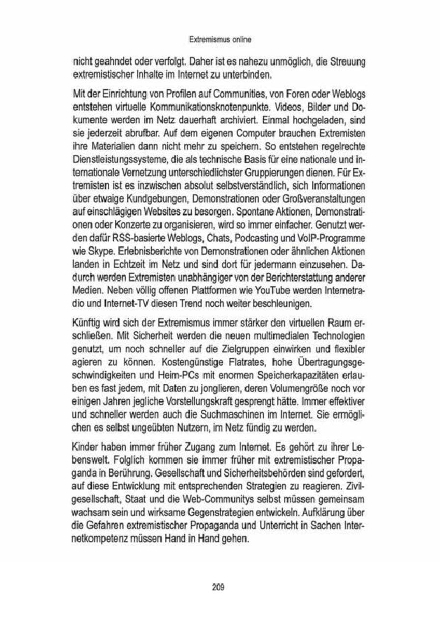 Seite 211 des Verfassungsschutzbericht 2009 Brandenburg