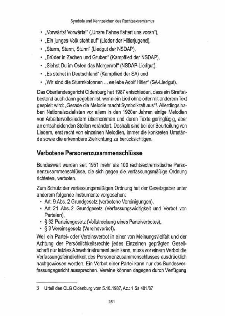 Seite 253 des Verfassungsschutzbericht 2009 Brandenburg