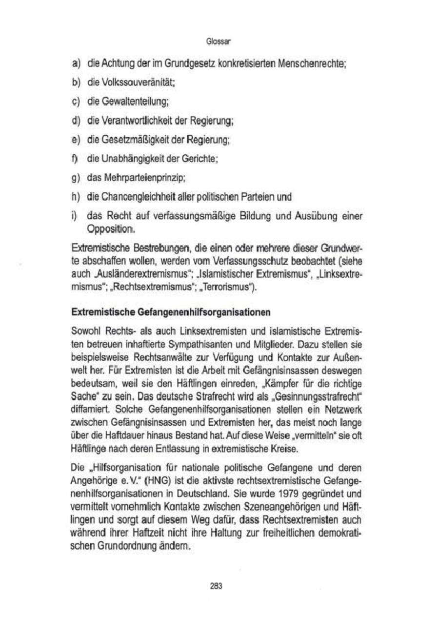 Seite 285 des Verfassungsschutzbericht 2009 Brandenburg