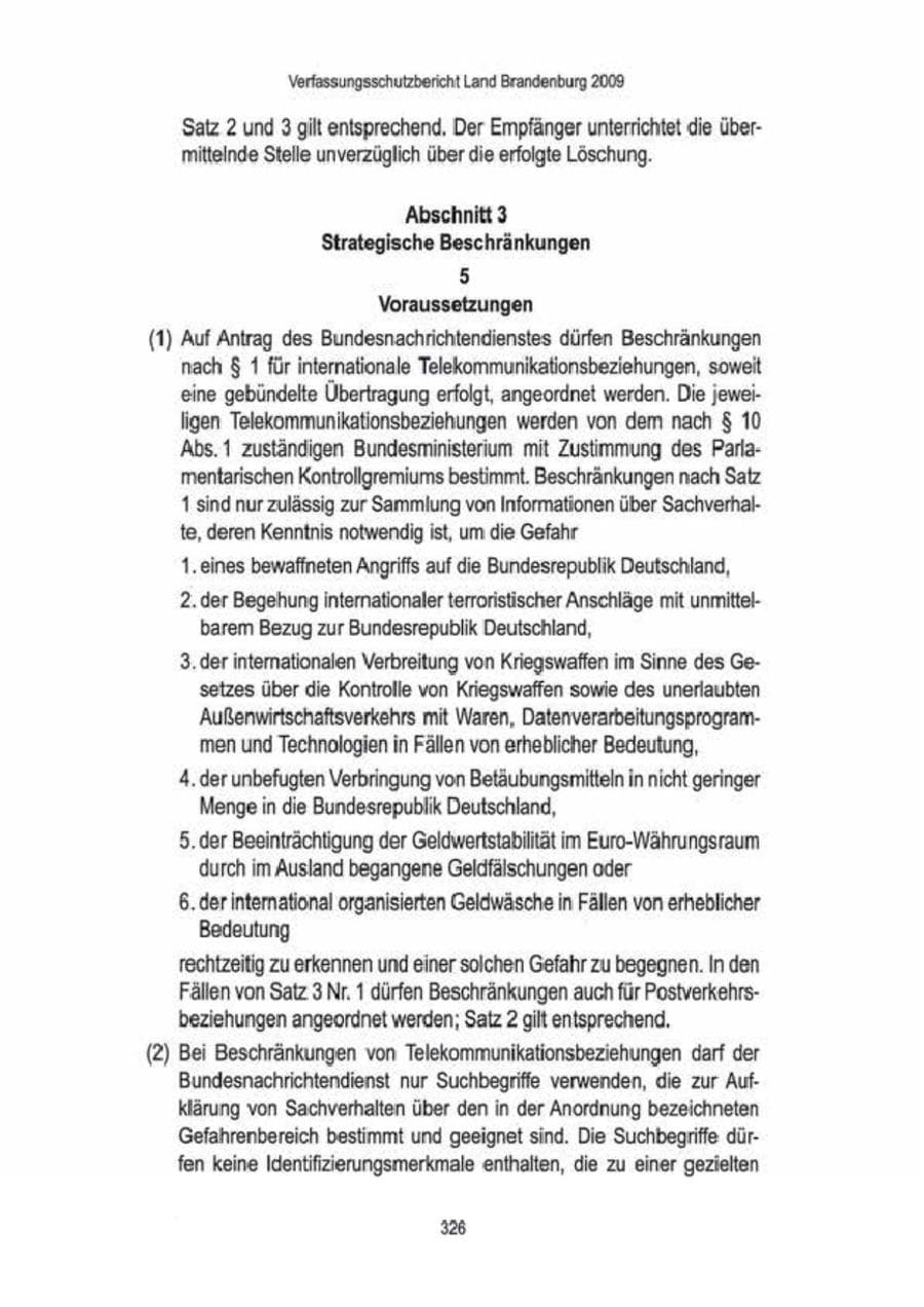 Seite 328 des Verfassungsschutzbericht 2009 Brandenburg