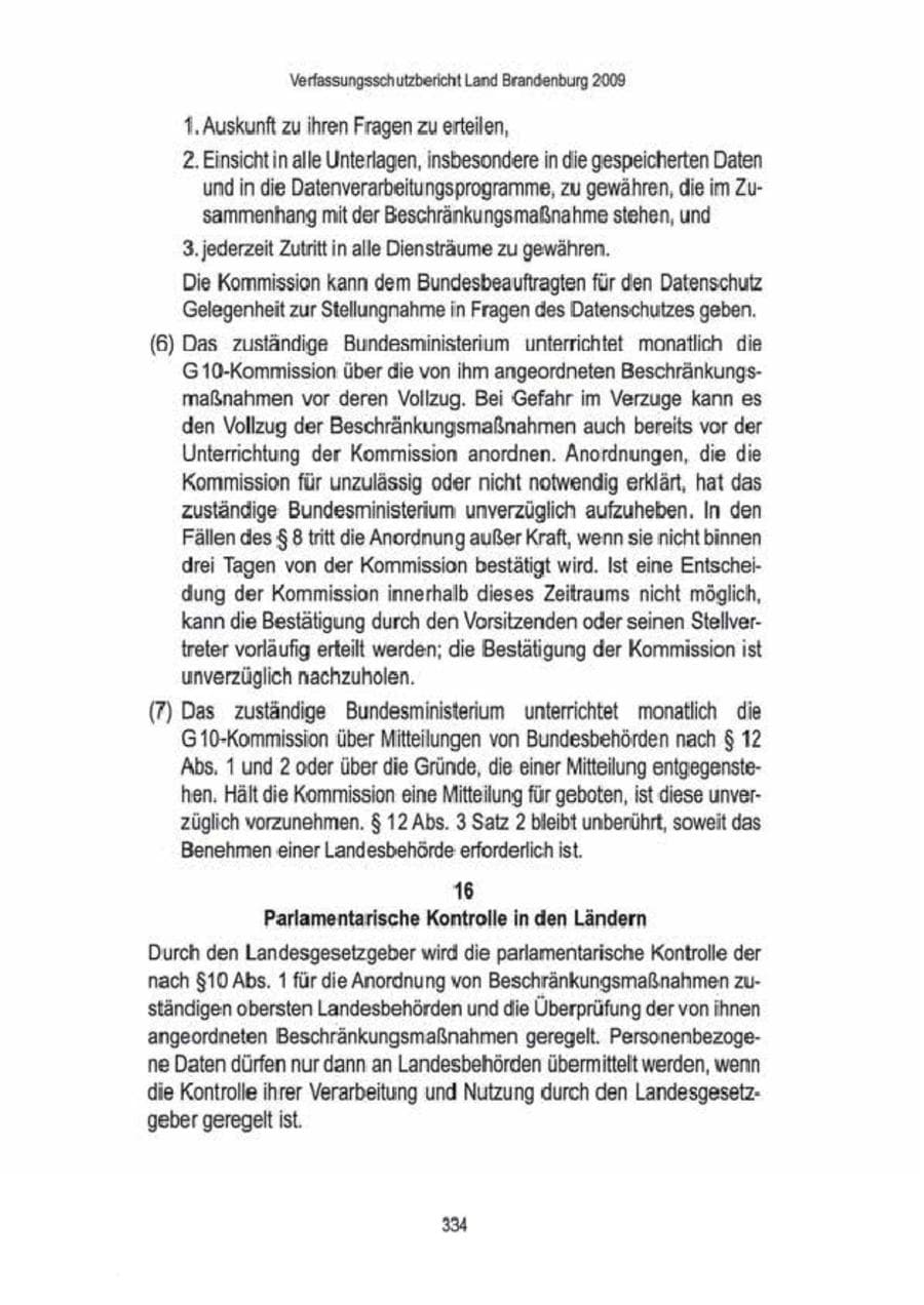 Seite 336 des Verfassungsschutzbericht 2009 Brandenburg