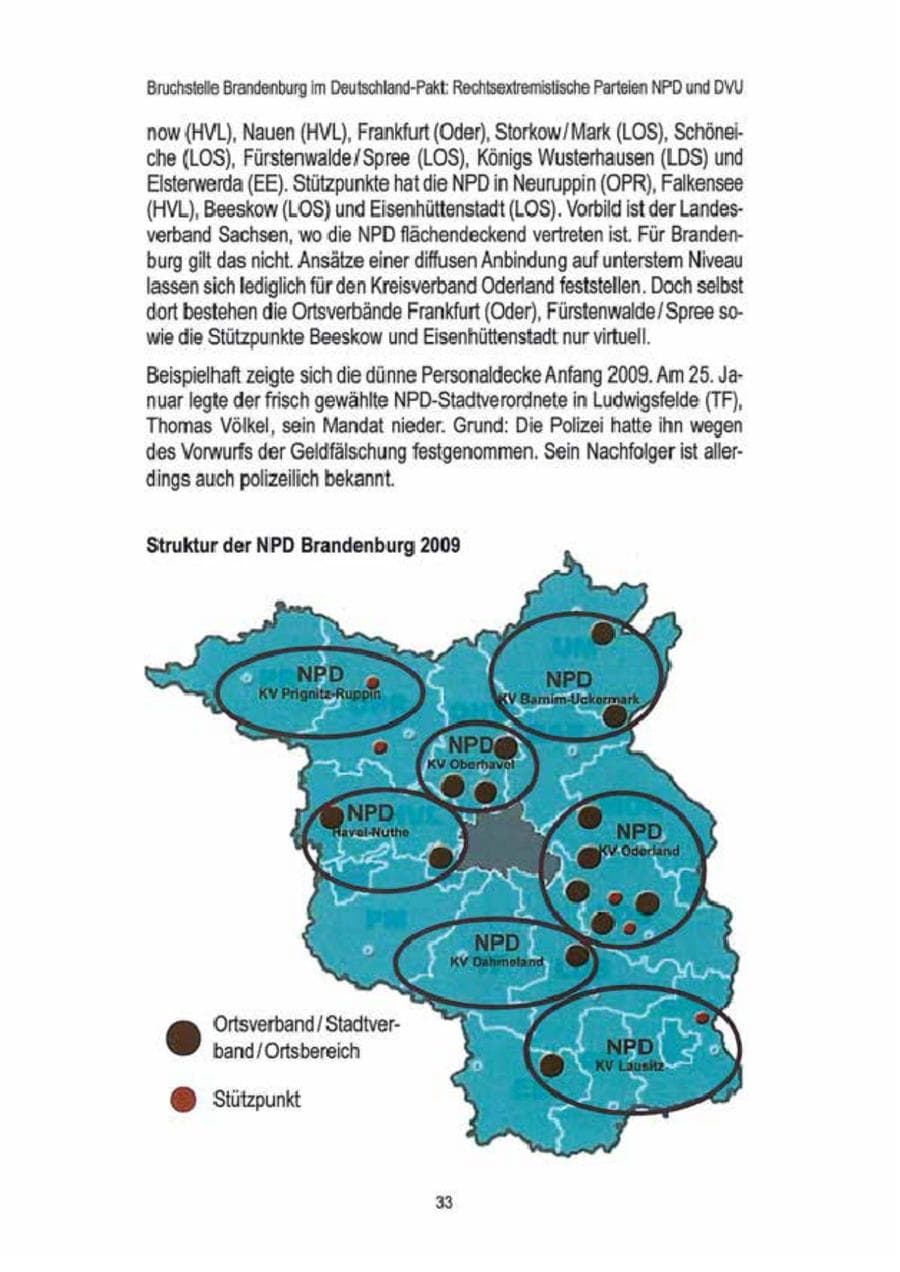 Seite 35 des Verfassungsschutzbericht 2009 Brandenburg