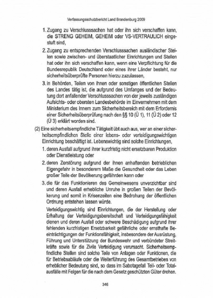 Seite 348 des Verfassungsschutzbericht 2009 Brandenburg