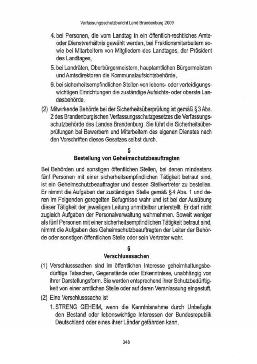 Seite 350 des Verfassungsschutzbericht 2009 Brandenburg