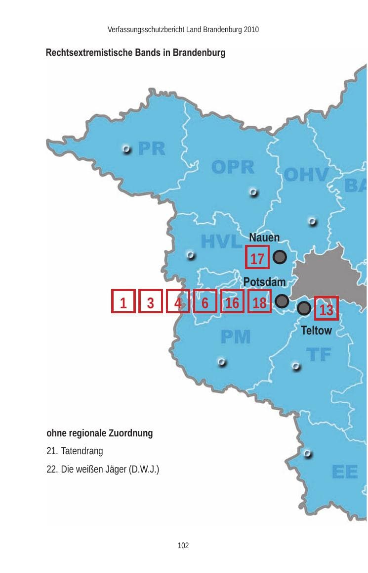 Seite 104 des Verfassungsschutzbericht 2010 Brandenburg