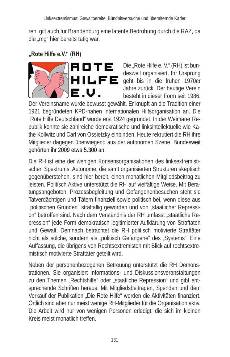 Seite 133 des Verfassungsschutzbericht 2010 Brandenburg
