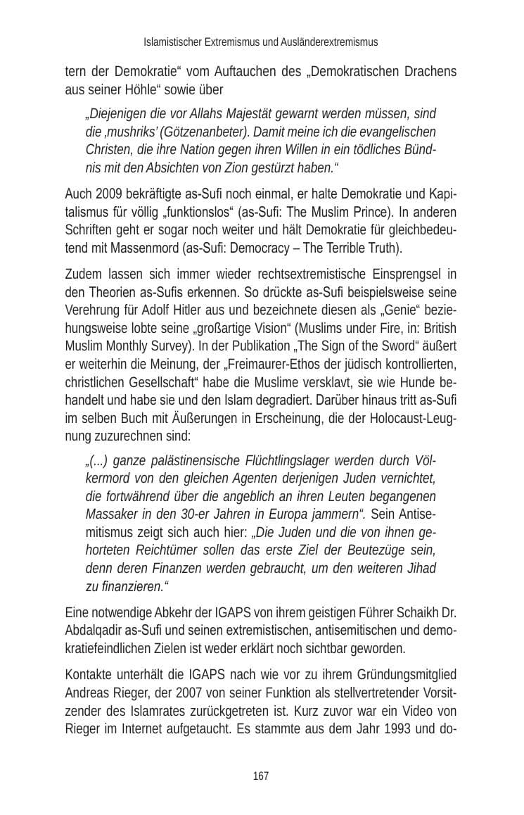 Seite 167 des Verfassungsschutzbericht 2010 Brandenburg