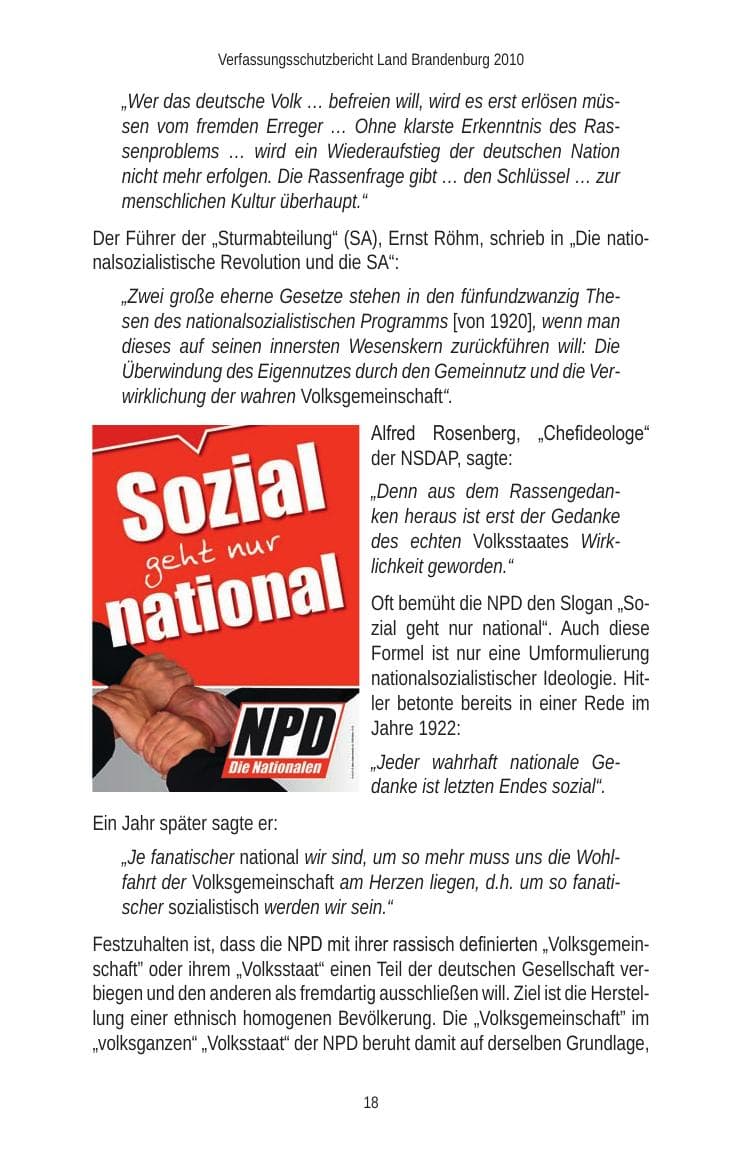 Seite 20 des Verfassungsschutzbericht 2010 Brandenburg