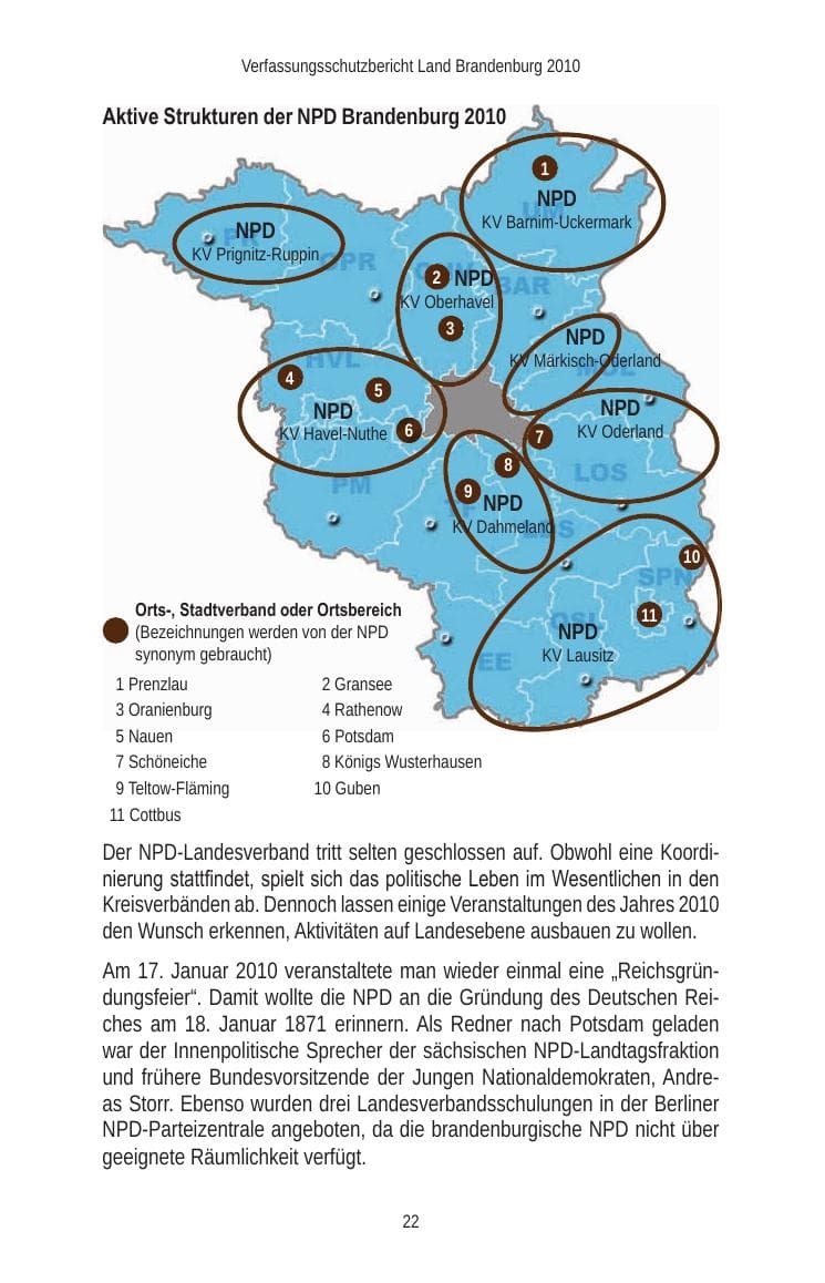 Seite 24 des Verfassungsschutzbericht 2010 Brandenburg
