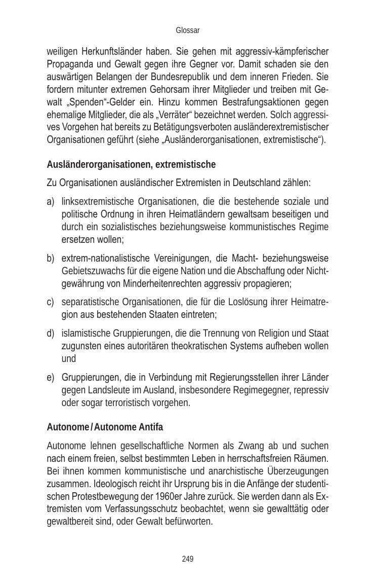 Seite 249 des Verfassungsschutzbericht 2010 Brandenburg