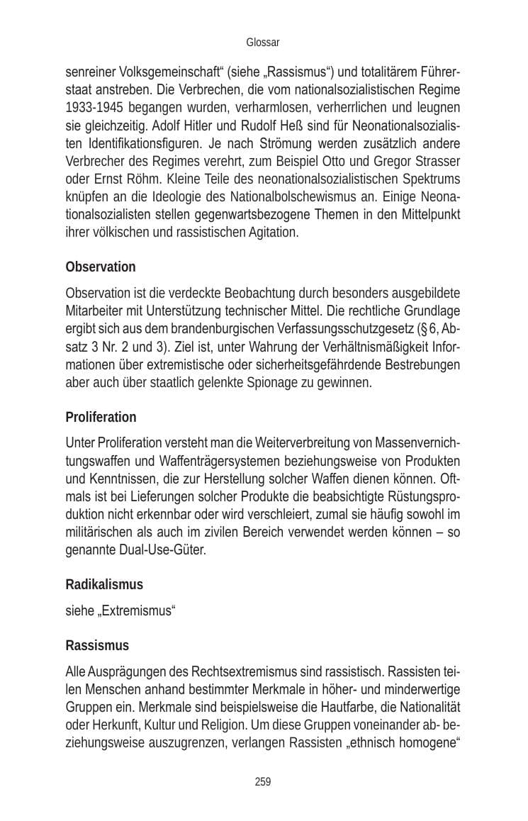 Seite 259 des Verfassungsschutzbericht 2010 Brandenburg