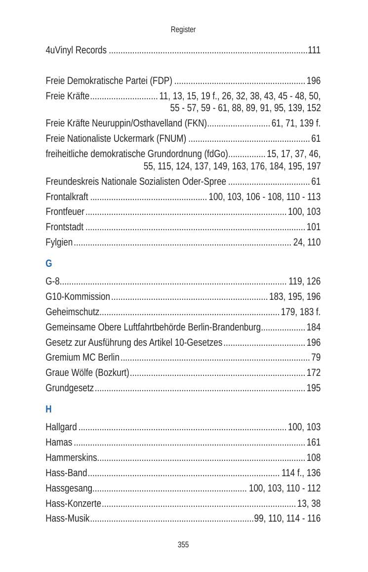 Seite 355 des Verfassungsschutzbericht 2010 Brandenburg