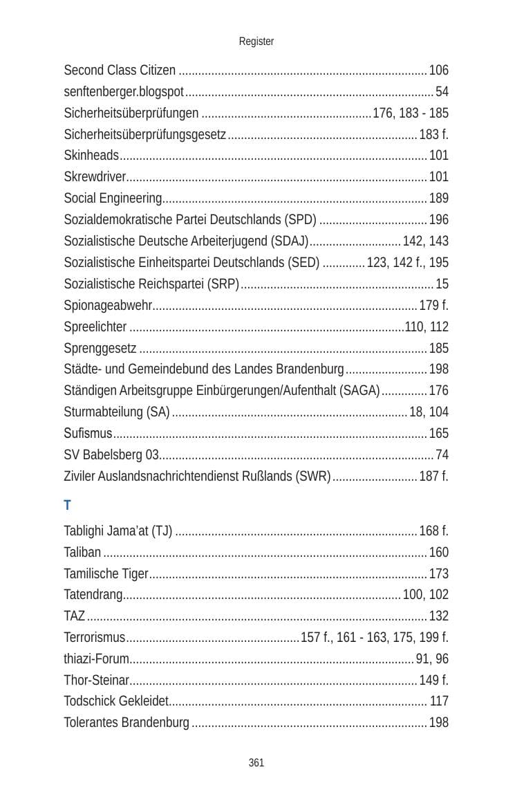 Seite 361 des Verfassungsschutzbericht 2010 Brandenburg