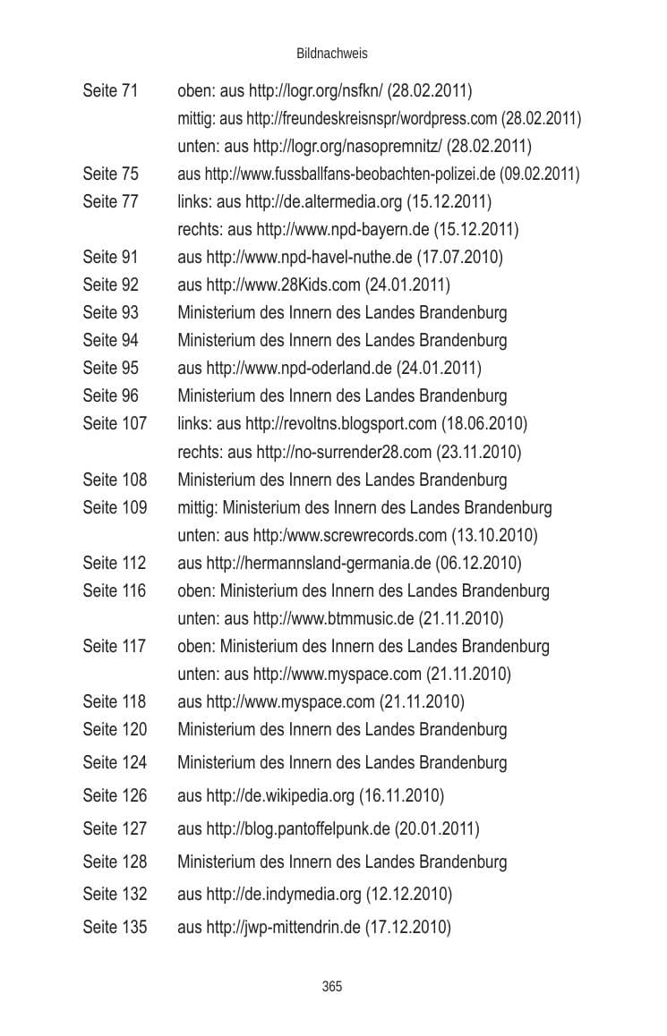 Seite 365 des Verfassungsschutzbericht 2010 Brandenburg