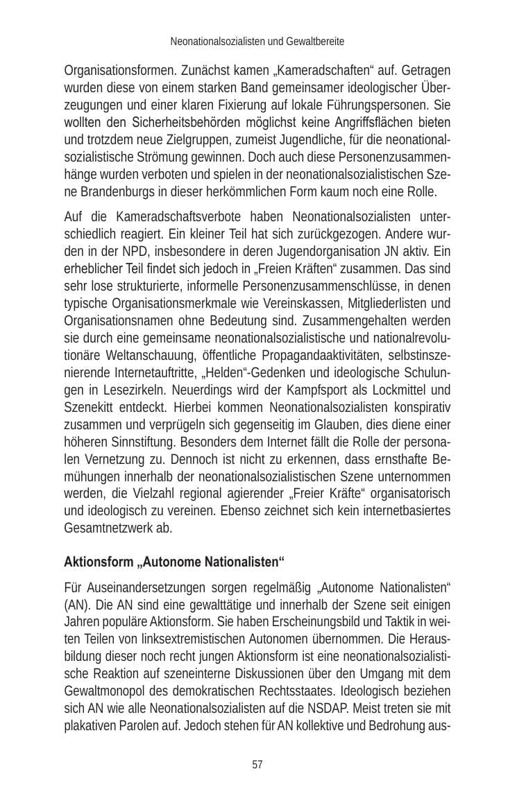 Seite 59 des Verfassungsschutzbericht 2010 Brandenburg