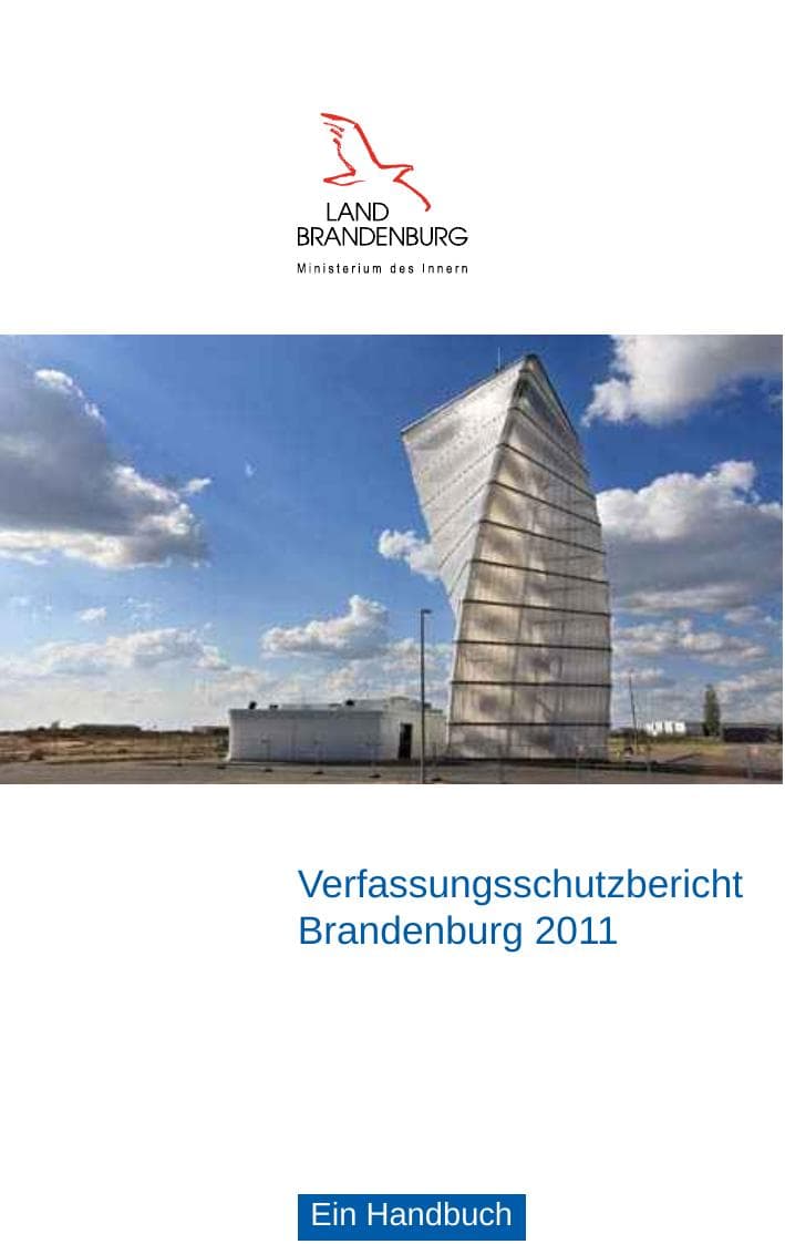 Seite 1 des Verfassungsschutzbericht 2011 Brandenburg