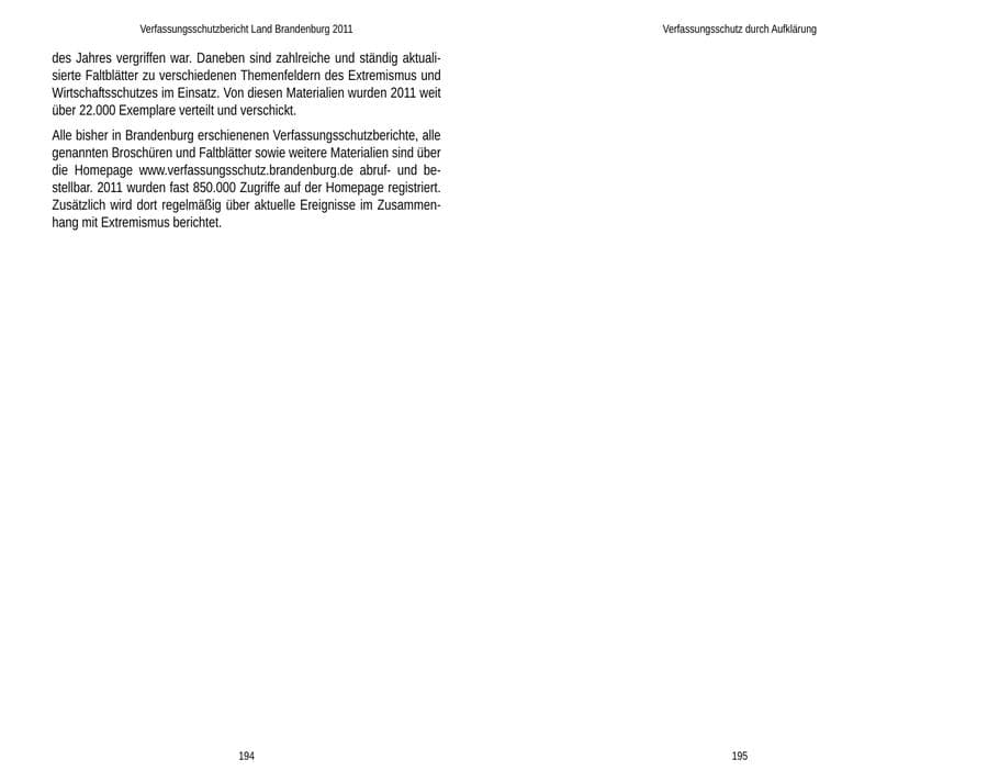 Seite 101 des Verfassungsschutzbericht 2011 Brandenburg