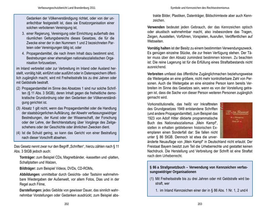 Seite 105 des Verfassungsschutzbericht 2011 Brandenburg