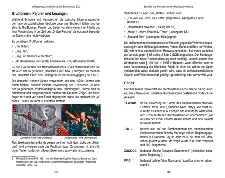 Seite 109 des Verfassungsschutzbericht 2011 Brandenburg