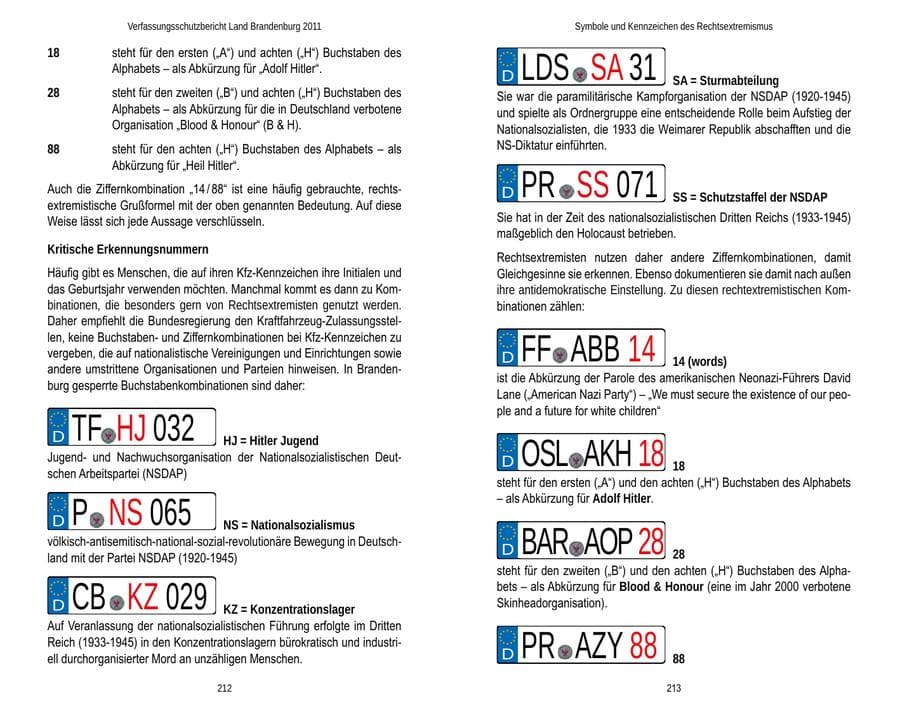 Seite 110 des Verfassungsschutzbericht 2011 Brandenburg