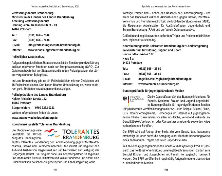 Seite 119 des Verfassungsschutzbericht 2011 Brandenburg
