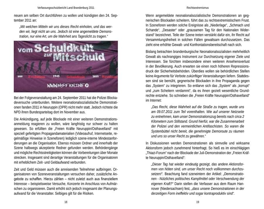 Seite 13 des Verfassungsschutzbericht 2011 Brandenburg