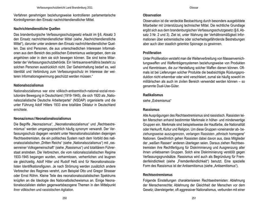 Seite 129 des Verfassungsschutzbericht 2011 Brandenburg