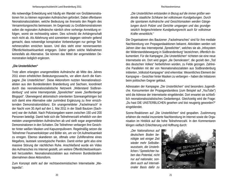 Seite 14 des Verfassungsschutzbericht 2011 Brandenburg