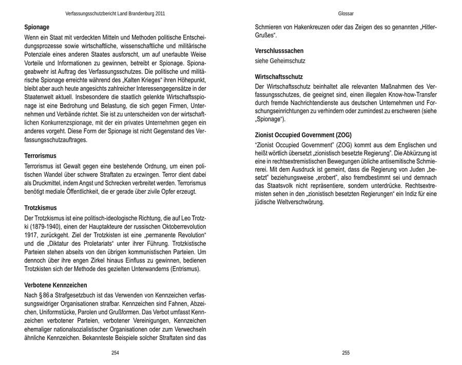 Seite 131 des Verfassungsschutzbericht 2011 Brandenburg