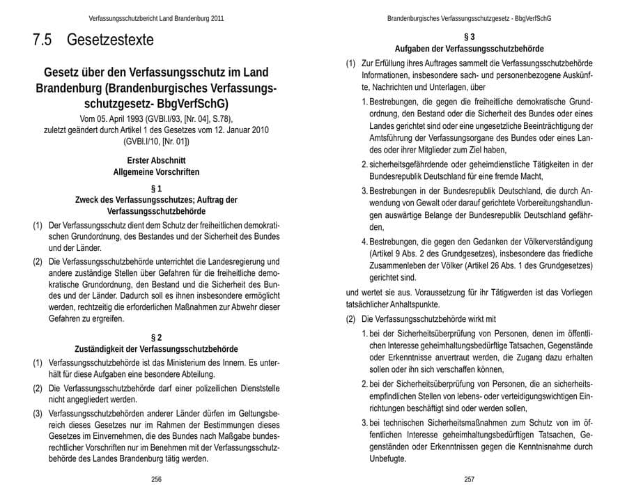 Seite 132 des Verfassungsschutzbericht 2011 Brandenburg