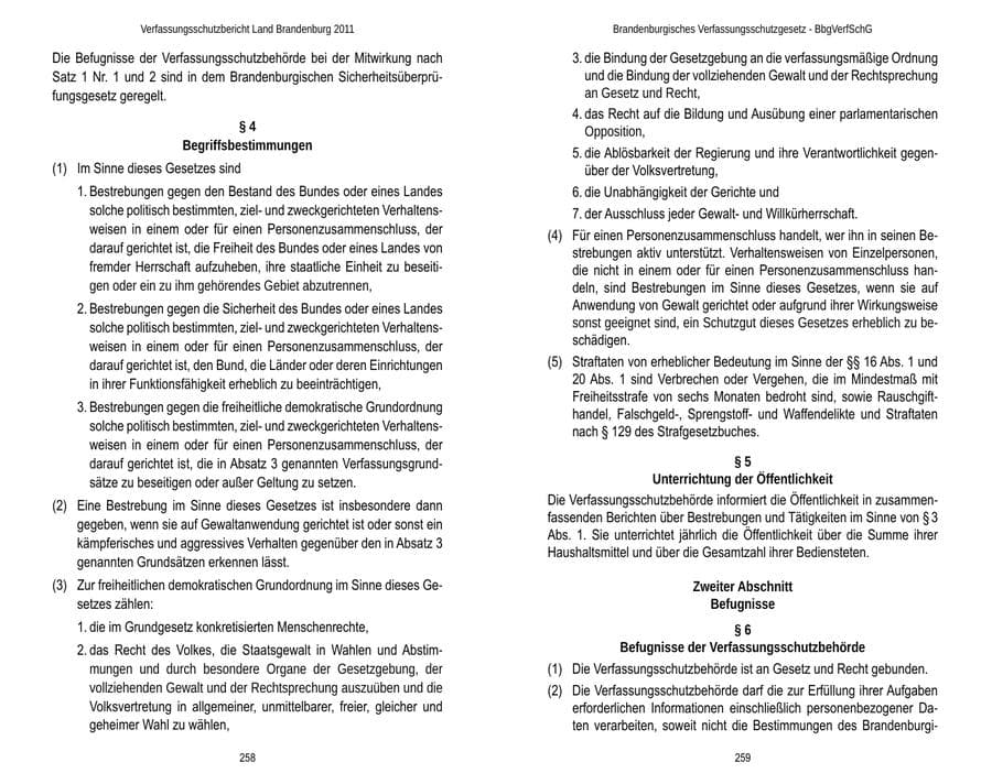 Seite 133 des Verfassungsschutzbericht 2011 Brandenburg