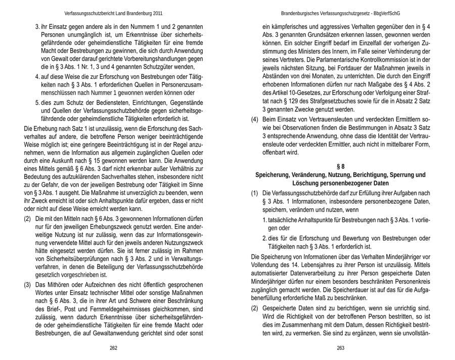 Seite 135 des Verfassungsschutzbericht 2011 Brandenburg