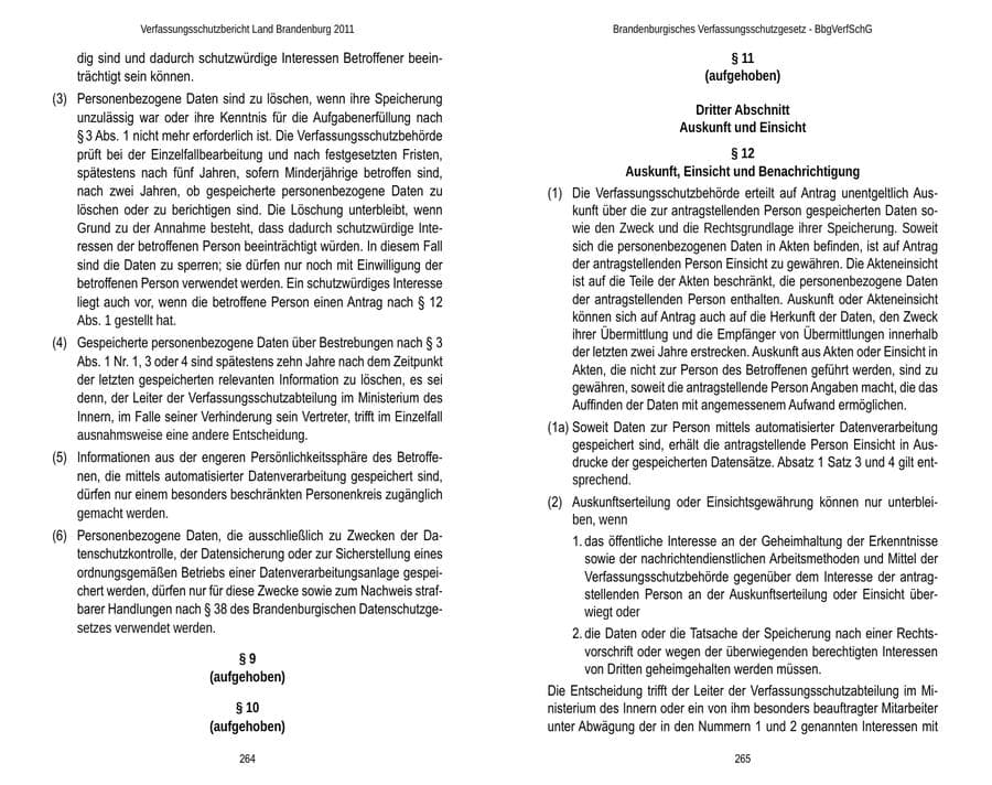 Seite 136 des Verfassungsschutzbericht 2011 Brandenburg