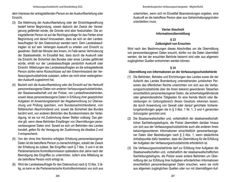 Seite 137 des Verfassungsschutzbericht 2011 Brandenburg