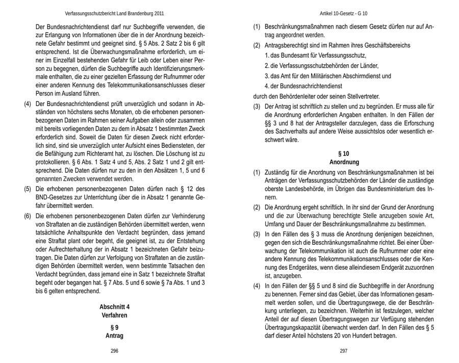 Seite 152 des Verfassungsschutzbericht 2011 Brandenburg