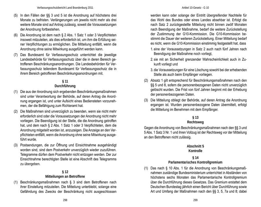 Seite 153 des Verfassungsschutzbericht 2011 Brandenburg