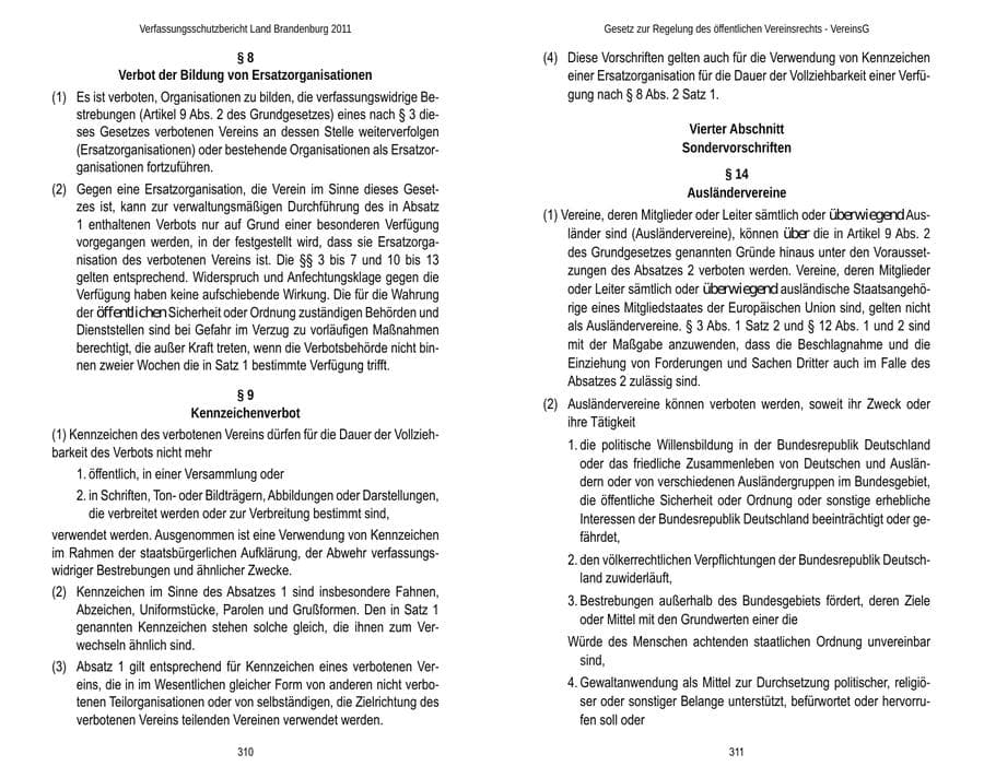 Seite 159 des Verfassungsschutzbericht 2011 Brandenburg
