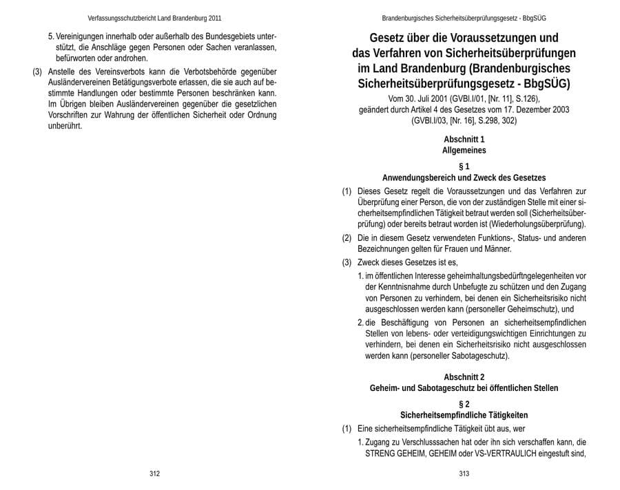 Seite 160 des Verfassungsschutzbericht 2011 Brandenburg